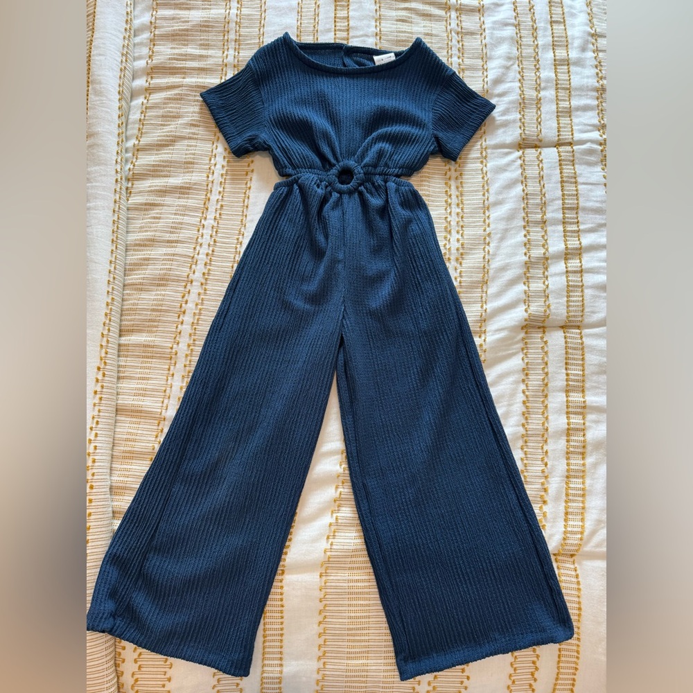 ZARA navy jumpsuit with cutouts